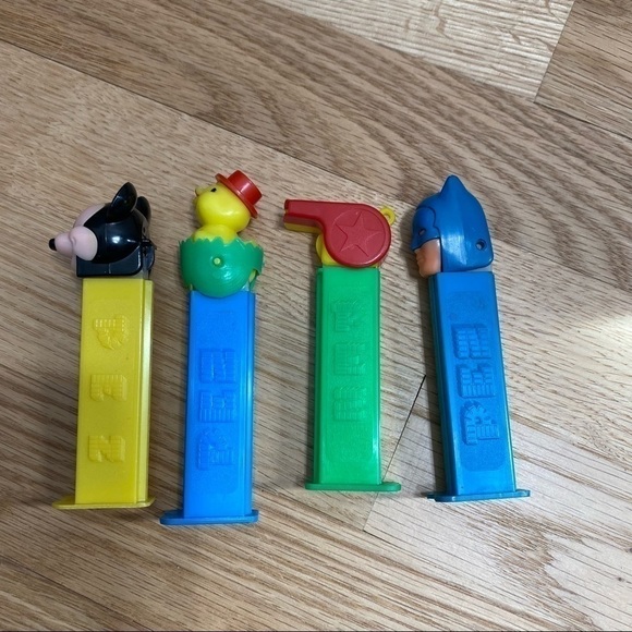 Vintage PEZ Dispenser Bundle Batman Blue Whistle Chick Mickey Mouse - Picture 3 of 4